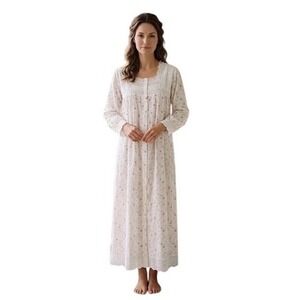 The 1 for U Henrietta Vintage Rose Cotton Nightgown Eyelet Lace Victorian XXXL